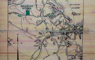 Bradley Woods Shown on Historical Hingham Map