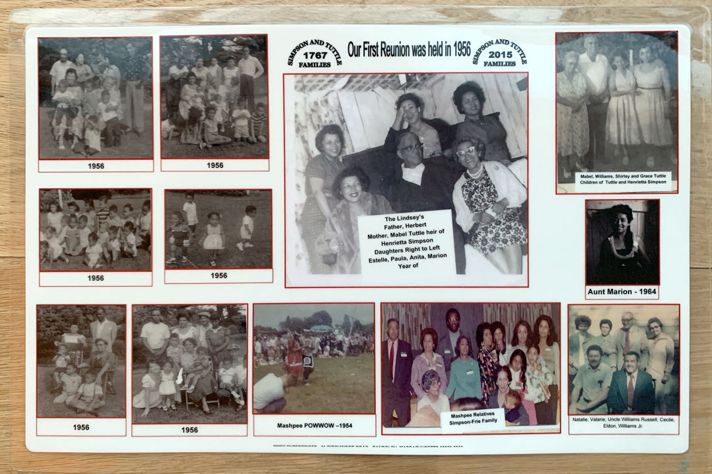 Collage of images from Tuttle family reunions